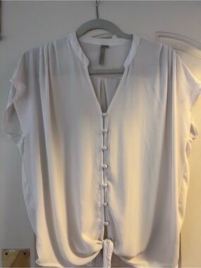 Nordstrom Cream Button-Front Blouse